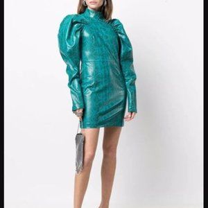 ROTATE BIRGER CHRISTENSEN Kim Puff-sleeve Dress In Biscay Bay Blue US 2